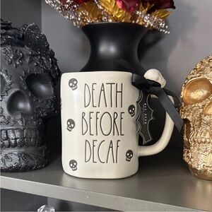 Rae Dunn Skull Decorated Mug - Death Before Decaf